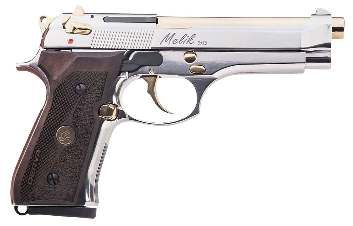 Derya Melik Pistol 15L.MELIK9.NG.TR, 9mm Luger, 4.90in, Black Polymer Grips, Black Finish, 15 Rds