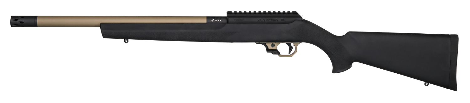 Volquartsen Superlite Rimfire Rifle VCR-0328, 22 LR, 16", Black Hogue Stock, FDE Barrel, Rapid Release