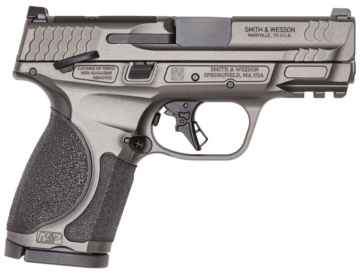 Smith and Wesson M&P M2.0 Pistol 14105, 9mm Luger, 3.60in, Textured, Tungsten Gray Cerakote Finish, 15 Rds