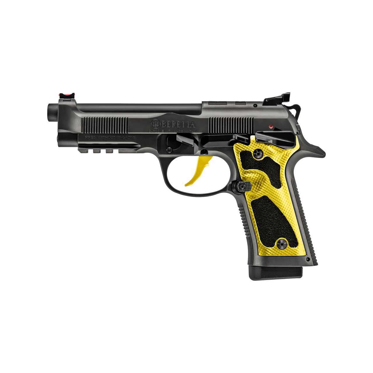 Beretta 92X Performance Series Solar Flare Pistol J92XPCOYE18, 9mm, 4.9in, Yellow Aluminum Toni Systems, 18 Rds