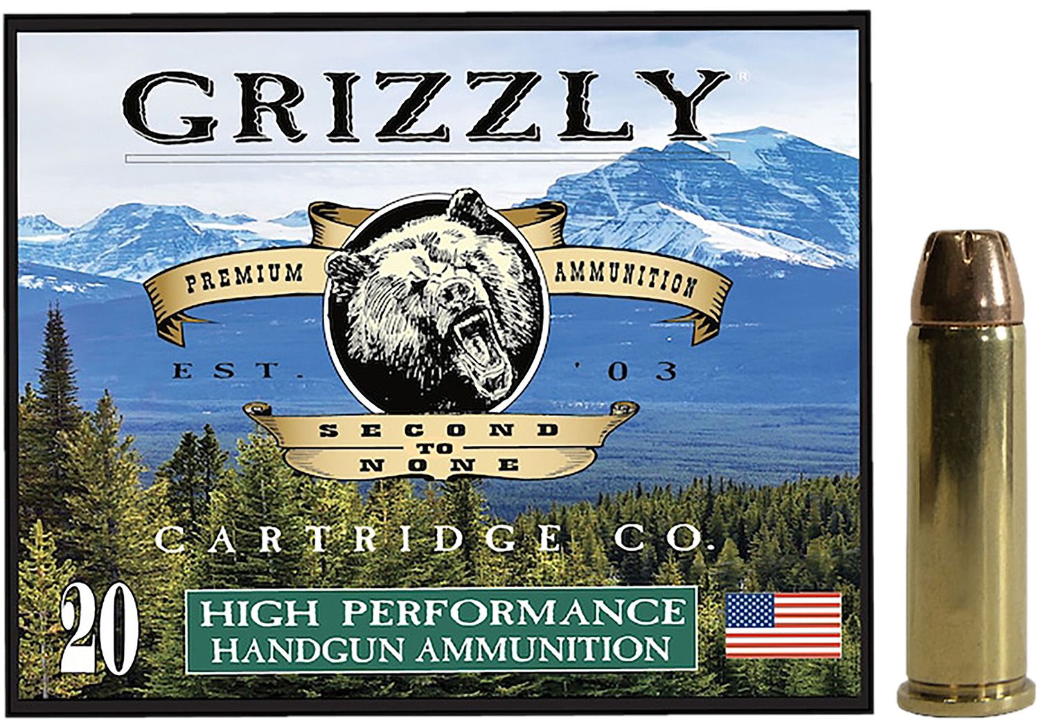 Grizzly Ammunition High Performance Pistol Ammunition GC38SP+P3, 38 Special, Jacketed Hollow Point (JHP), 148  GR, 1100  fps, 20 Rd/bx