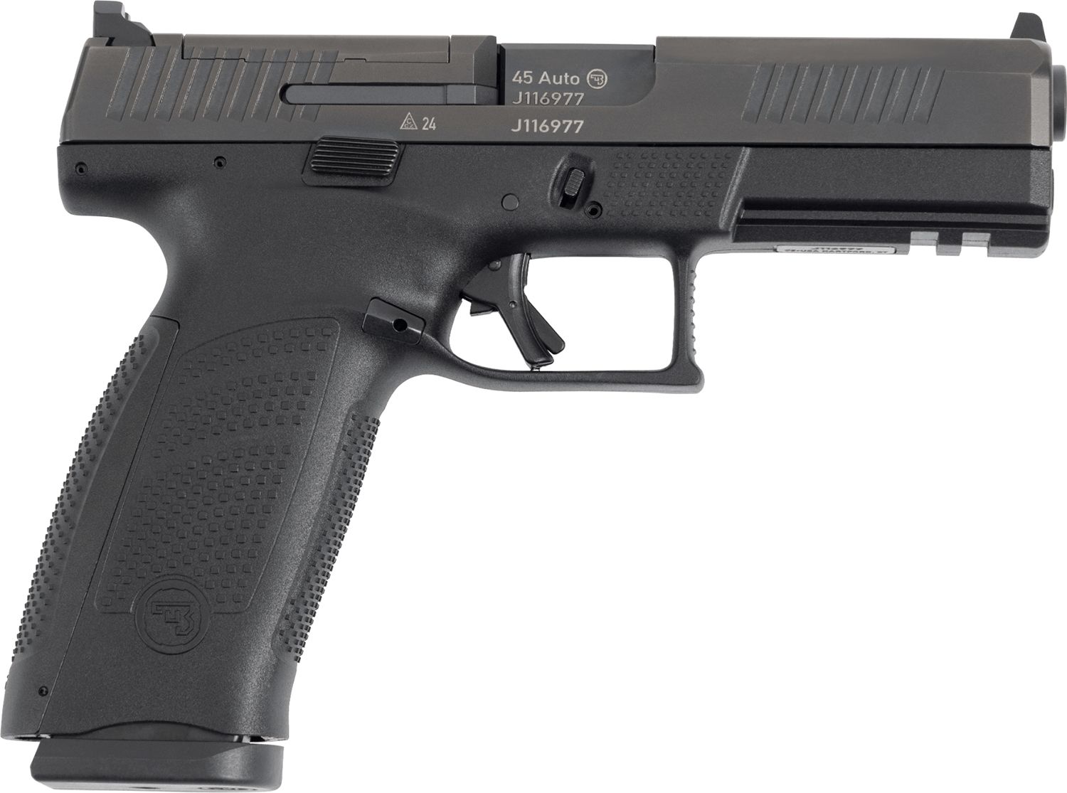 CZ-USA P-10 F F Optic Ready Pistol 91591, 45 ACP, 4.50in, Textured Grips, Black Finish, 13 Rds