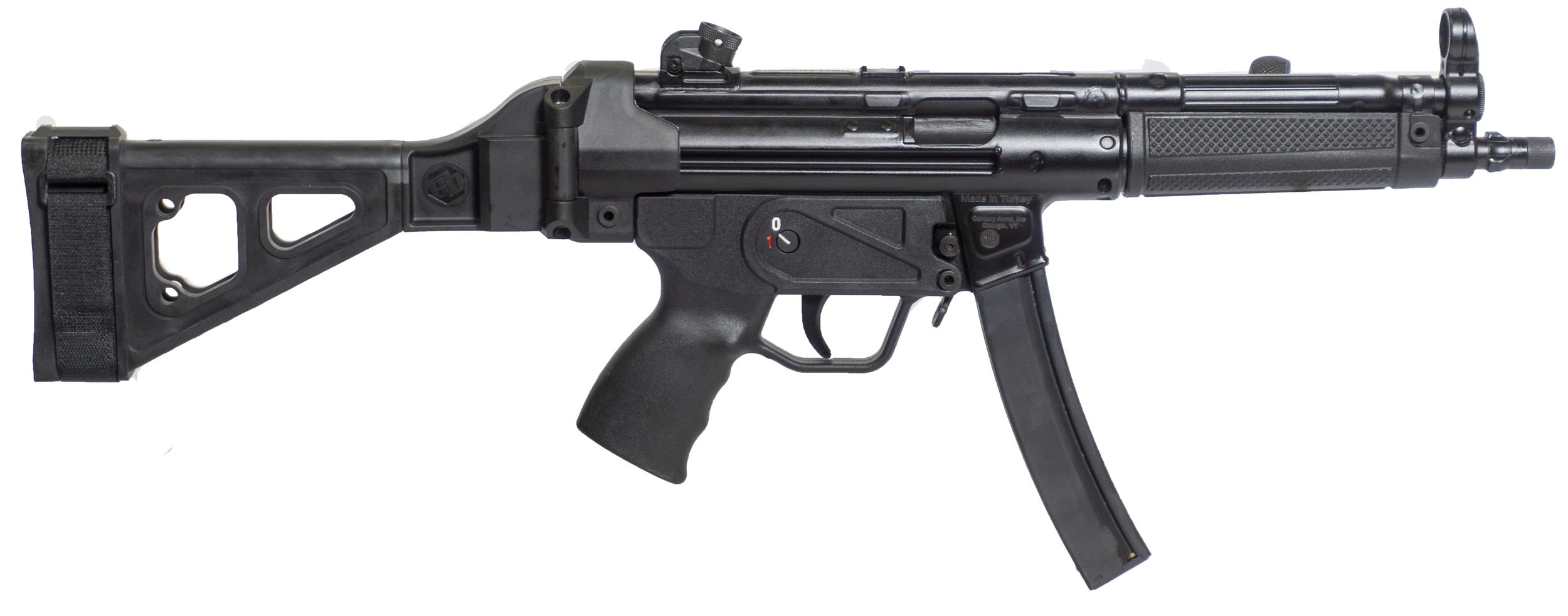 Century Arms AP5 Pistol HG6034SB-N, 9mm, 8.9in, w/Folding Brace, Roller-Delayed, 30 Rds