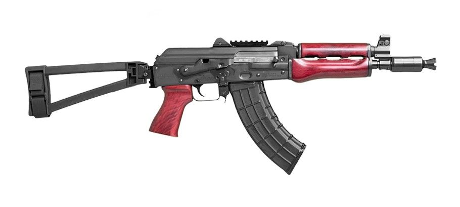Zastava ZPAP M92 Pistol ZP92762TBSR, 7.62x39mm, 10in, w/Folding Brace, Serbian Redwood, 30 Rds