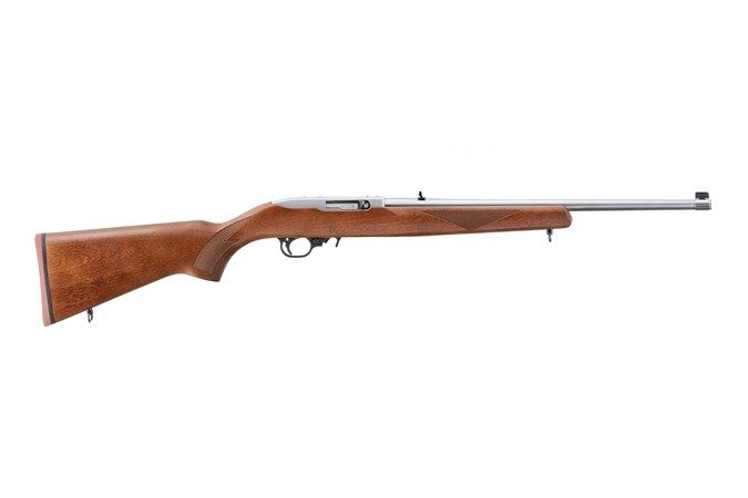 Ruger 10/22 Sporter Rifle 31228, 22 LR, 18" Sporter, Semi-Auto, Wood Stock, Stainless Finish, 10 Rds