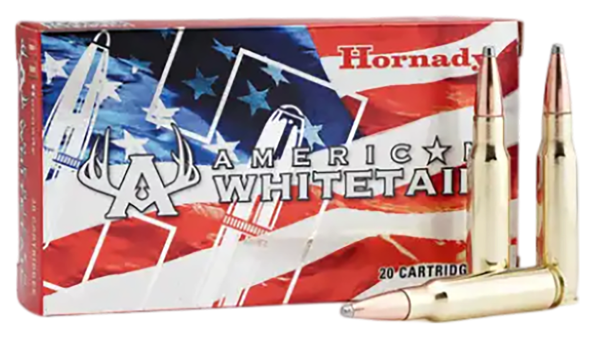 Hornady American Whitetail Rifle Ammunition 8090, 308 Winchester, Soft Point (SP), 150 GR, 2550 fps, 20 Rd/bx