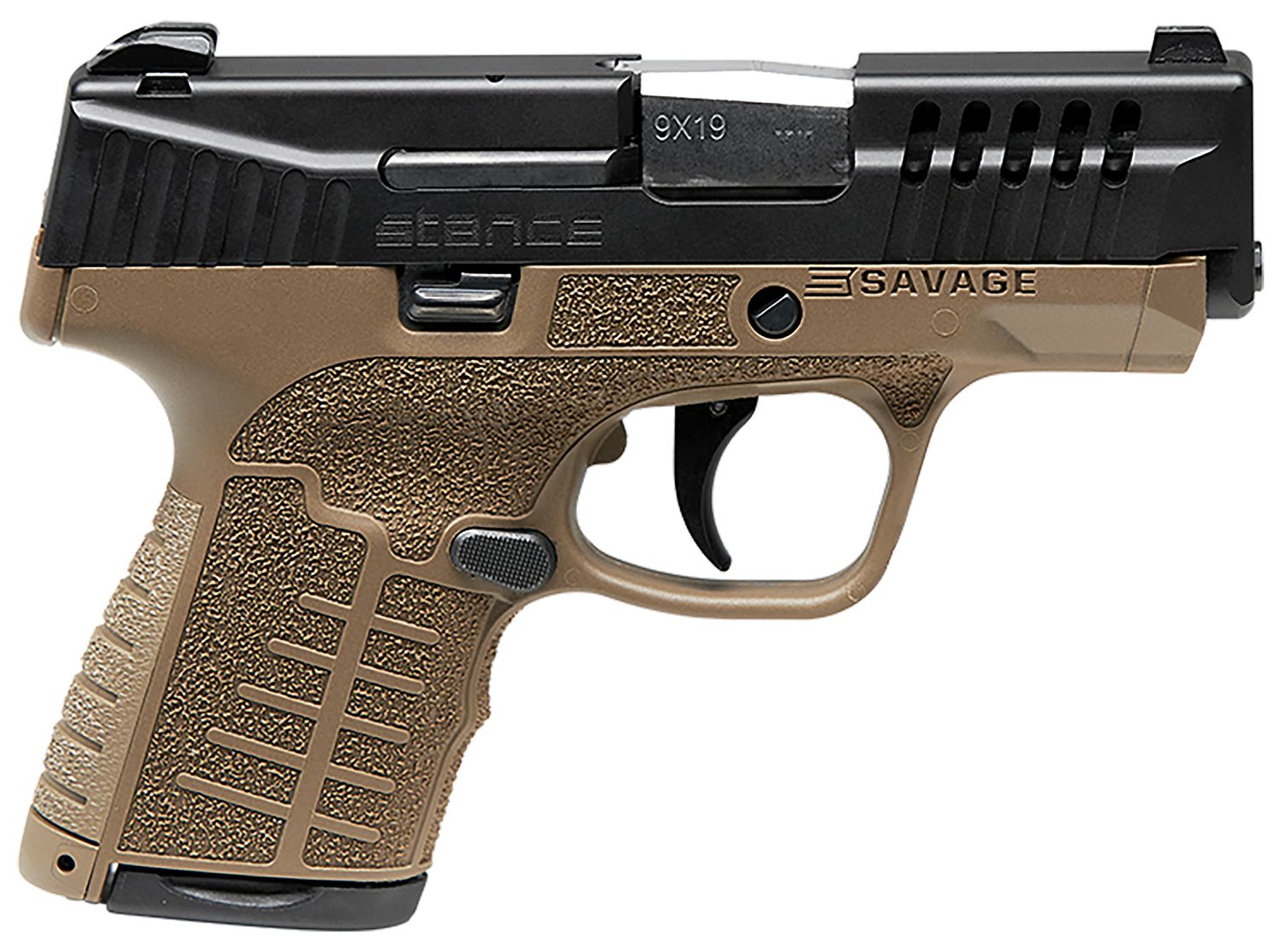 Savage Stance Pistol 67041, 9mm Luger, 3.20in, FDE Interchangeable Backstrap, Flat Dark Earth Finish, 10 Rds