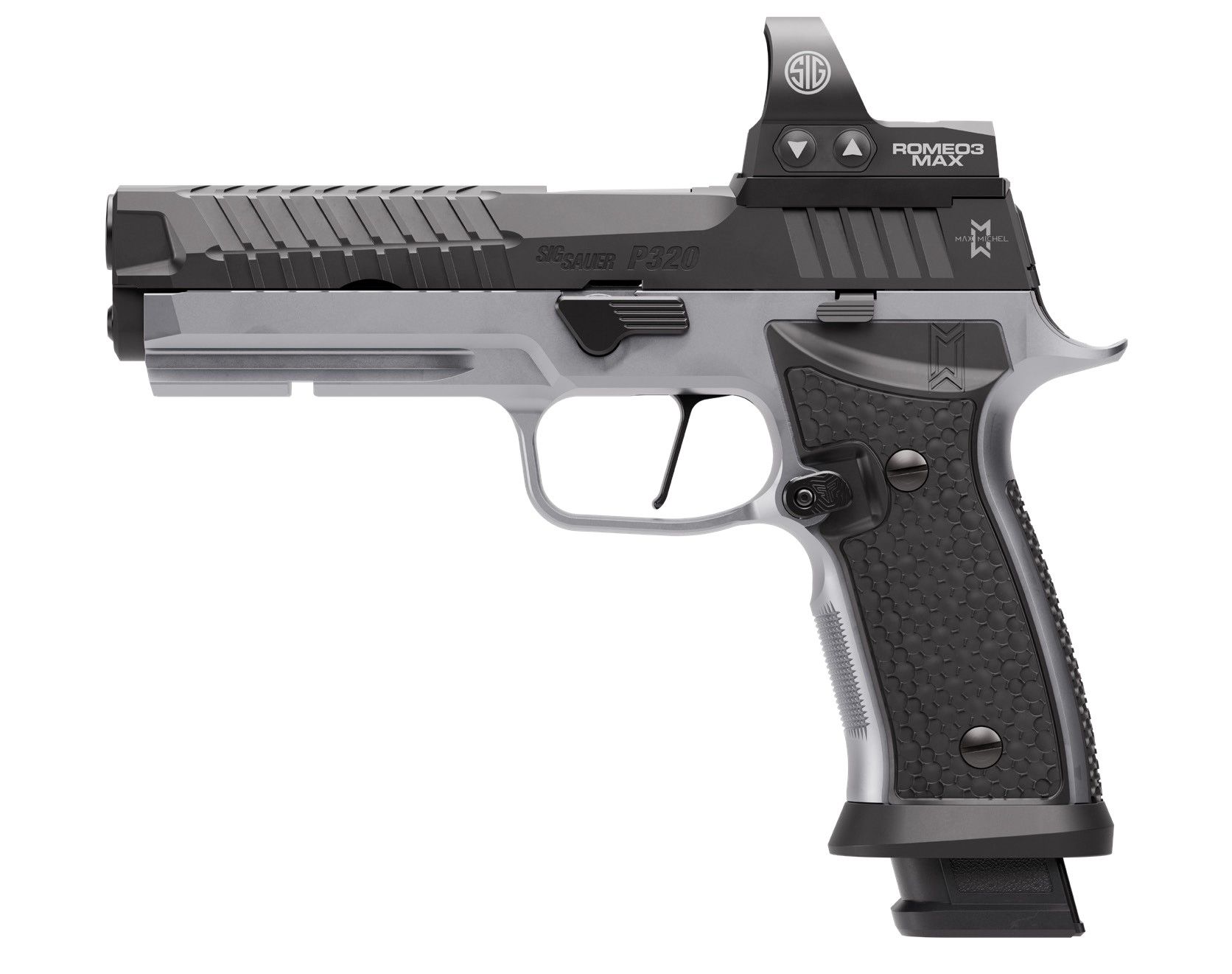 Sig Sauer P320 SXG Pistol 320SXG5-9-MAXM, 9mm, 5in, Hogue Aluminum Grips, 21 Rds