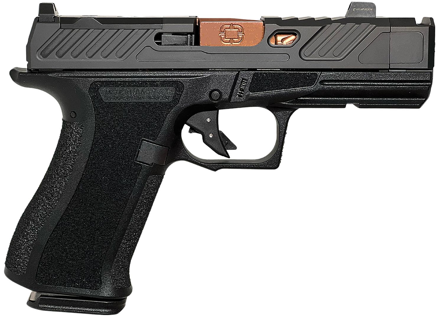 Shadow Systems CR920XP Compensator Optic Ready Pistol SS5239, 9mm Luger, 3.65in, Black Interchangeable Backstrap, Black Finish, 10 Rds