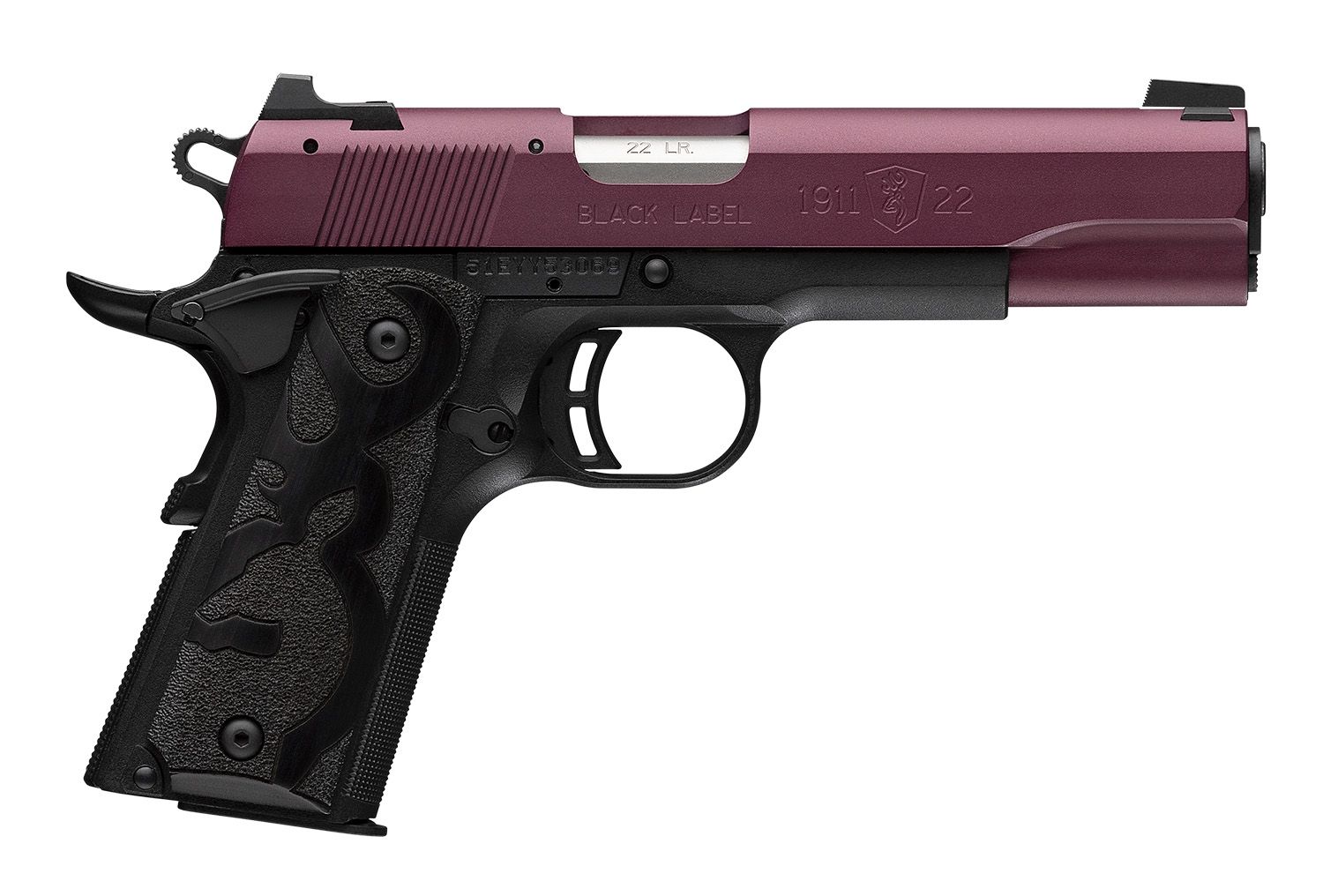 Browning 1911-22 Black Label Pistol 051061490, 22 LR, 4.25in, Black Polymer, Matte Black Finish, 10 Rds