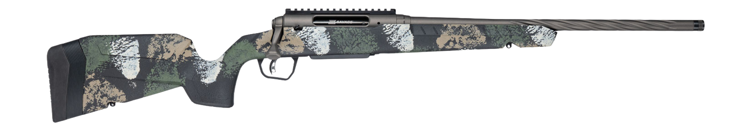 Savage Arms G4 Axis 2 Pro Forest SP Camo 7mm-08 REM 1:9.5" 5/8x24 20" Heavy Sporter Spiral Fluted Bbl Carbon Steel/Synth Gun Metal BRZ Rifle 33274
