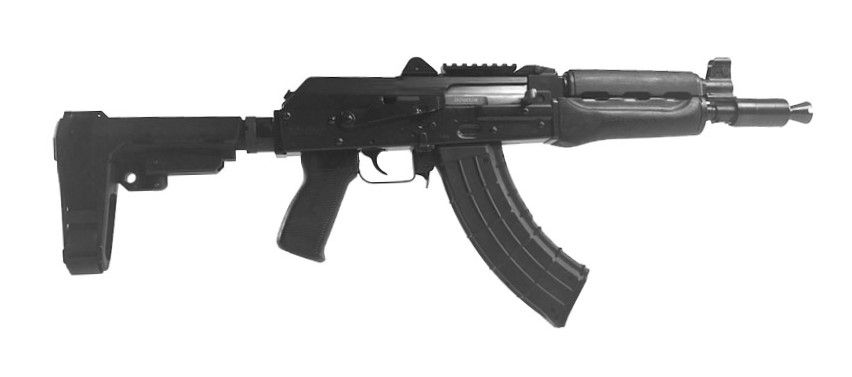 Zastava ZPAP M92 Pistol ZP92762TABM, 7.62x39mm, 10in, Dark Wood Forearm/ SB3 Brace, 30 Rds
