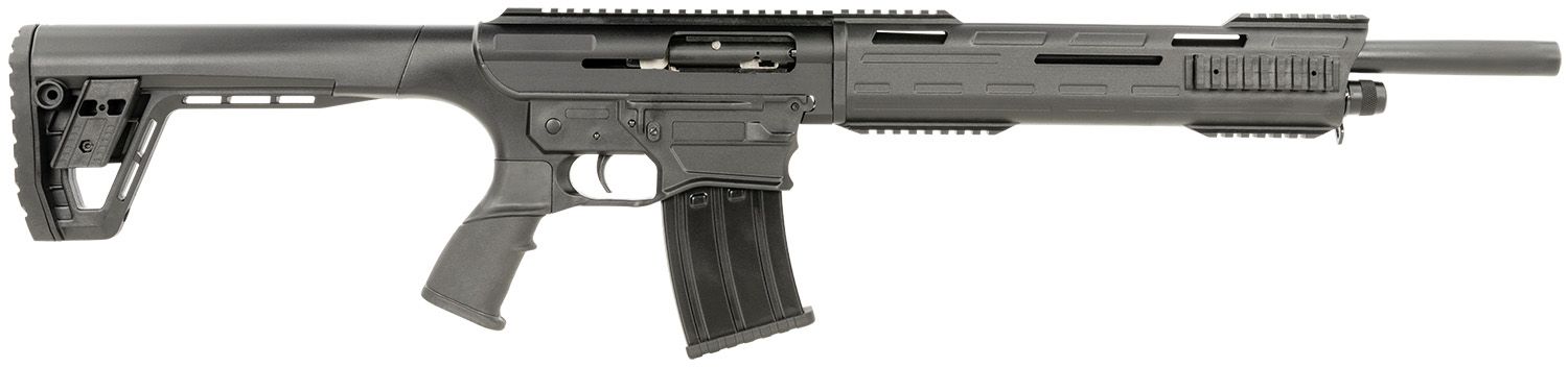 Tisas TAR Semi-Auto Shotgun 21000103, 18.50", 3" Chmbr, Black Fixed Synthetic Stock, 5 Rds