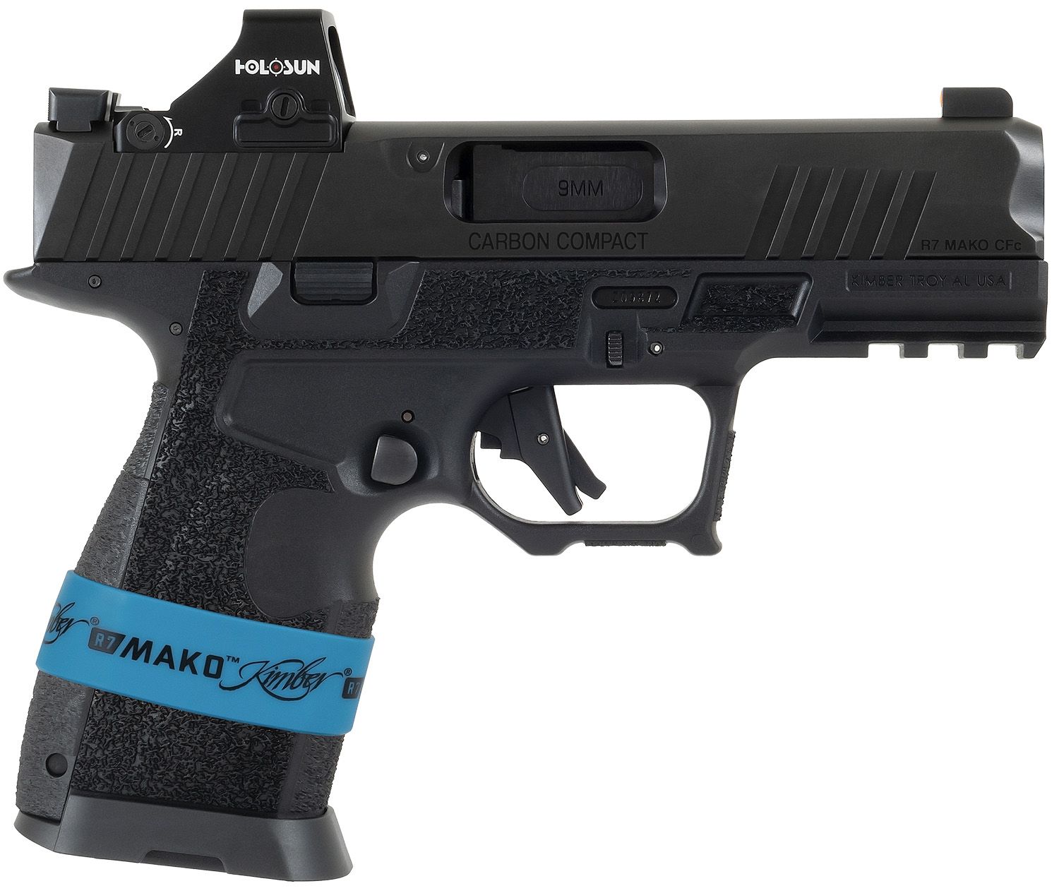 Kimber R7 Mako Carbon Compact w/Optic Optic Ready Pistol 3800017, 9mm Luger, 3.92in, nc 3800017 R7 Mako Carbon Compact OI 9mm 15+1 3.92" FNC Stainless Steel Slide Molded Stippling Interchangeable Modu