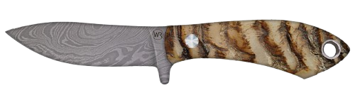 Whiskey Bent Knives Drop Tine Knife, Ram Horn Handle (WB74-70)