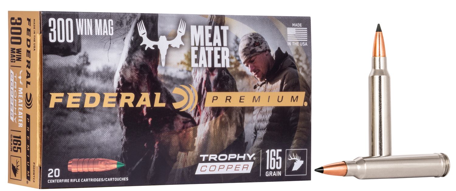 Federal Vital-Shok Rifle Ammunition P300WTC2, 300 Winchester Magnum, Trophy Copper, 165 GR, 3050 fps, 20 Rd/bx