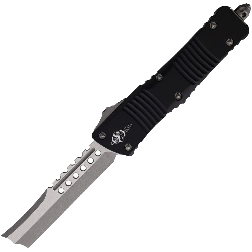 Microtech Signature Series Combat Troodon OTF Automatic Knife, Apocaclyptic Straight Razor Edge, Black (219R-10APS)