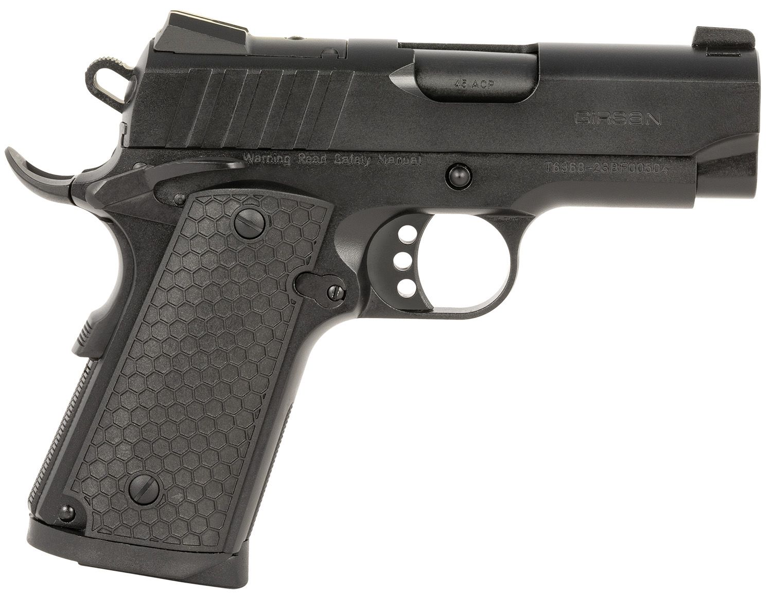 EAA MC1911 SC Influencer Optic Ready Pistol 391041, 45 ACP, 3.40in, Gray Polymer Grips, Black Finish, 6 Rds