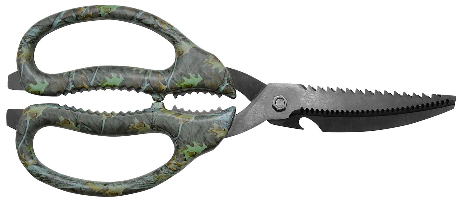 Camillus Multi-Function Game Shears, Camo, 4" Serrated Titanium Bonded Blade (19403)