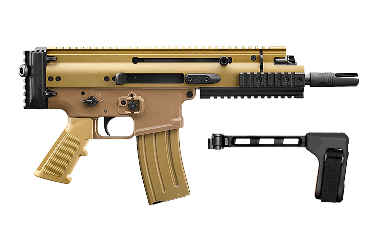 FN Herstal SCAR 15P Pistol 38101887, 300 Blackout, 7.50", SB Tactical Brace Stock, 30 Rds