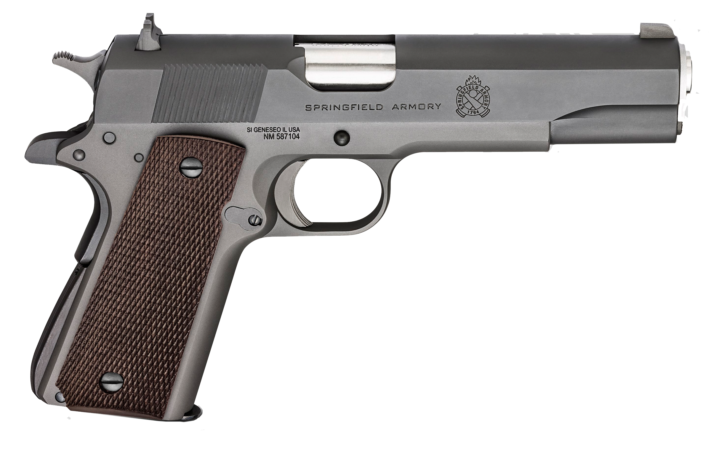 Springfield Defender 1911 Mil-Spec Pistol PBD9108L, 45 ACP, 5", Synthetic Wood Grips, Black Parkerized Finish, 7 Rds