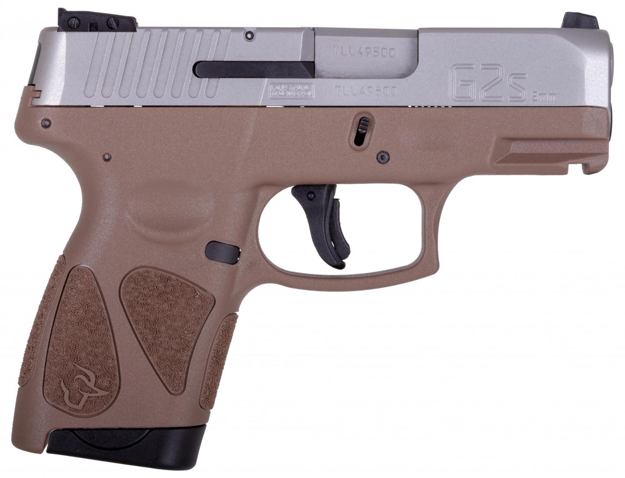 Taurus G2S Pistol 1-G2S939B, 9mm, 3.25in, Coyote Brown Polymer Grips, 7 Rds