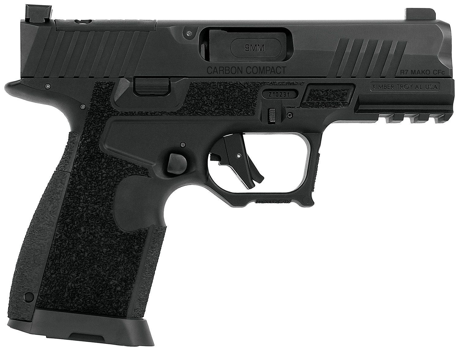 Kimber R7 Mako Carbon Compact w/Optic Optic Ready Pistol 3800016, 9mm Luger, 3.92in, nc 3800016 R7 Mako Carbon Compact OR 9mm 15+1 3.92" FNC Stainless Steel Slide Molded Stippling Interchangeable Modu