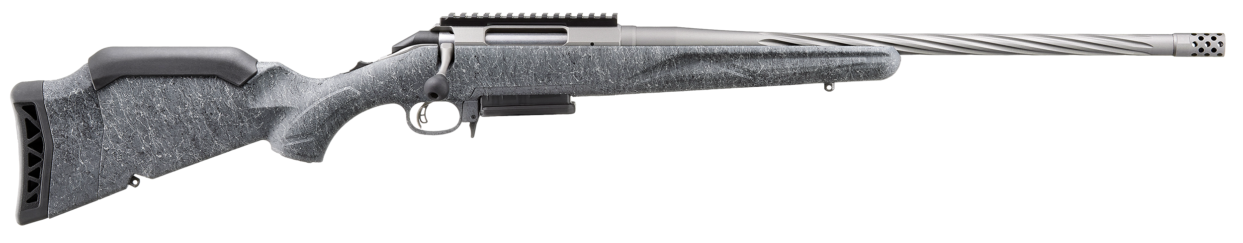 Ruger American Gen II, Bolt Action Rifle, 270 Win, 20" Cobalt Cerakote Threaded Barrel, Adjustable Gray Splatter Stock, 4 Rds, 46914