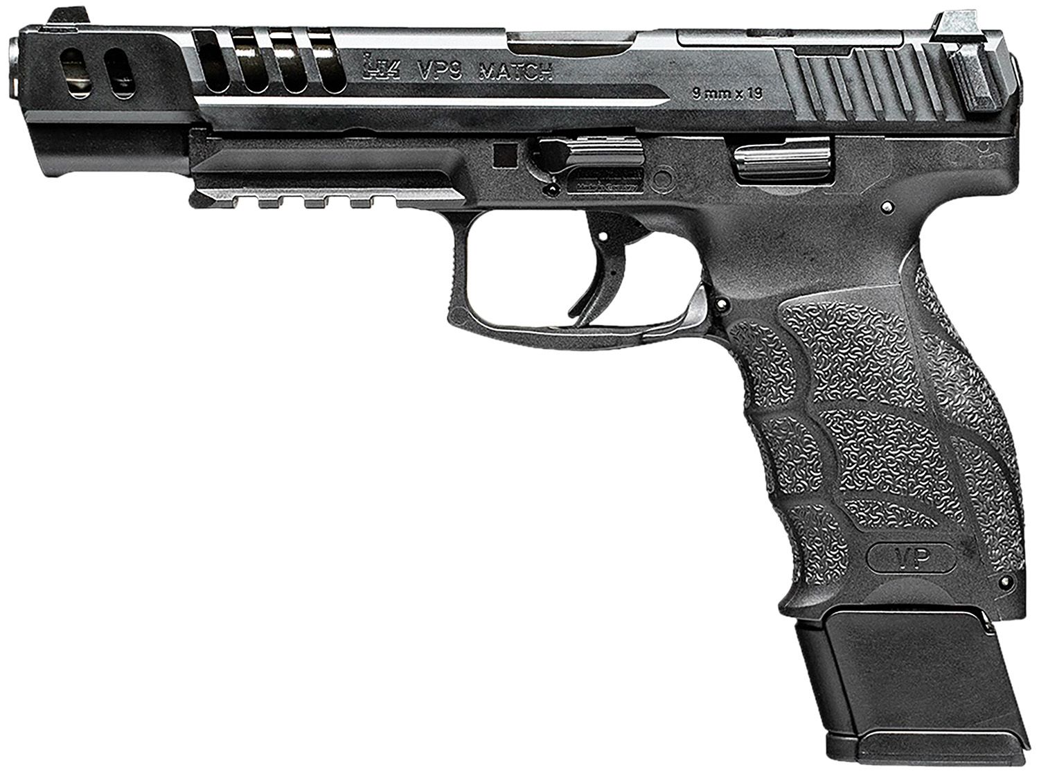 Heckler & Koch VP9 Match Optic Ready Pistol 81000935, 9mm Luger, 5.51in, Black Finger Grooved Polymer Grips, Black Finish, 15 Rds