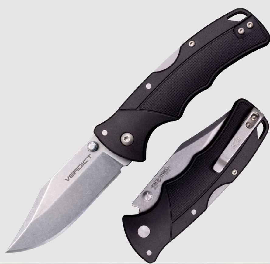 Cold Steel CS-FL-C3CPSSZ, VERDICT, Clip Point SS Balde, Black