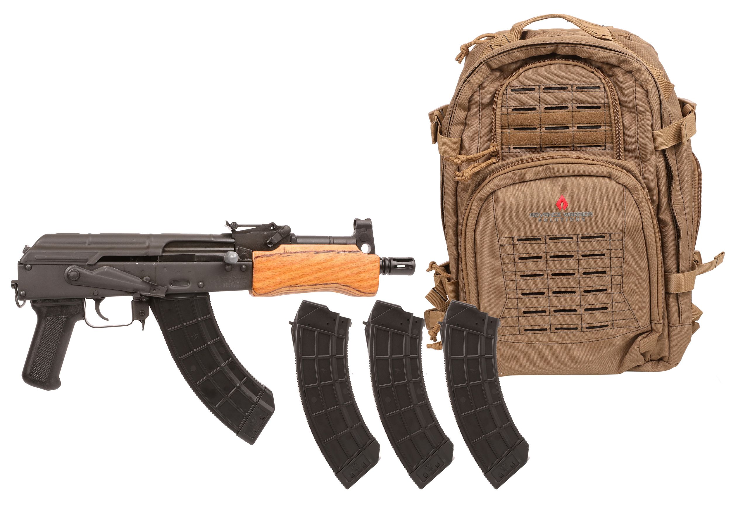 Century Arms Mini Draco Pistol HG2137BPD-N, 7.62x39mm, 7.75in, Polymer Pistol Grip, w/Backpack, 30 Rds