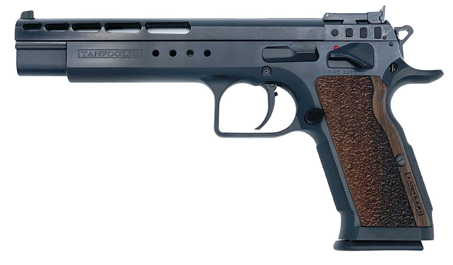 EAA Gold Match Pistol TFGOLDM45, 45 ACP, 6in, Wood Grips, Matte Black Finish, 10 Rds