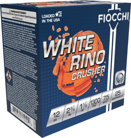 Fiocchi White Rino Crusher 12 Gauge, #7.5 Shot - Able Ammo