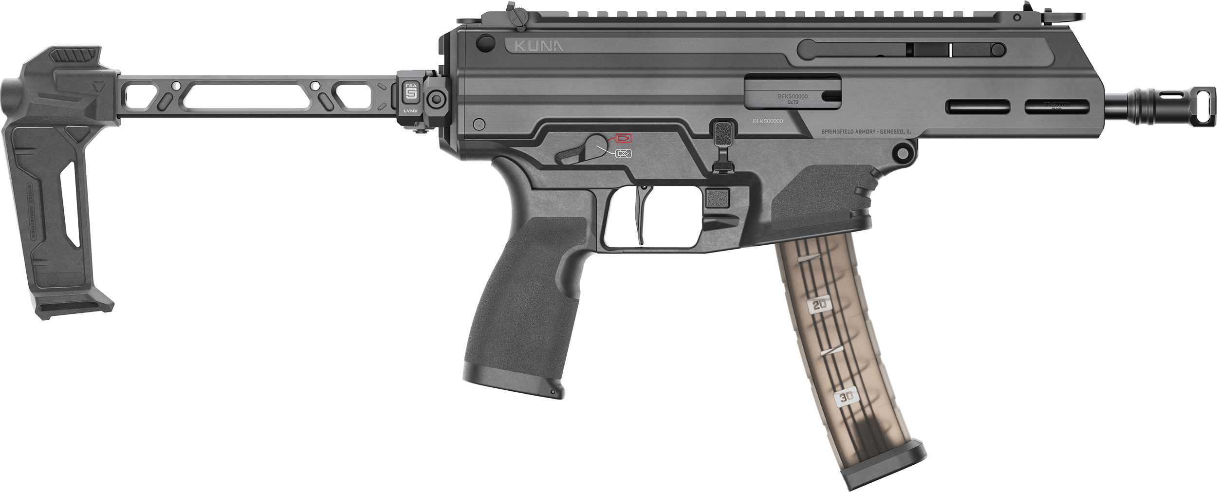 Springfield Armory Kuna Pistol PDW KN9069BFSA, 9mm, 6.12