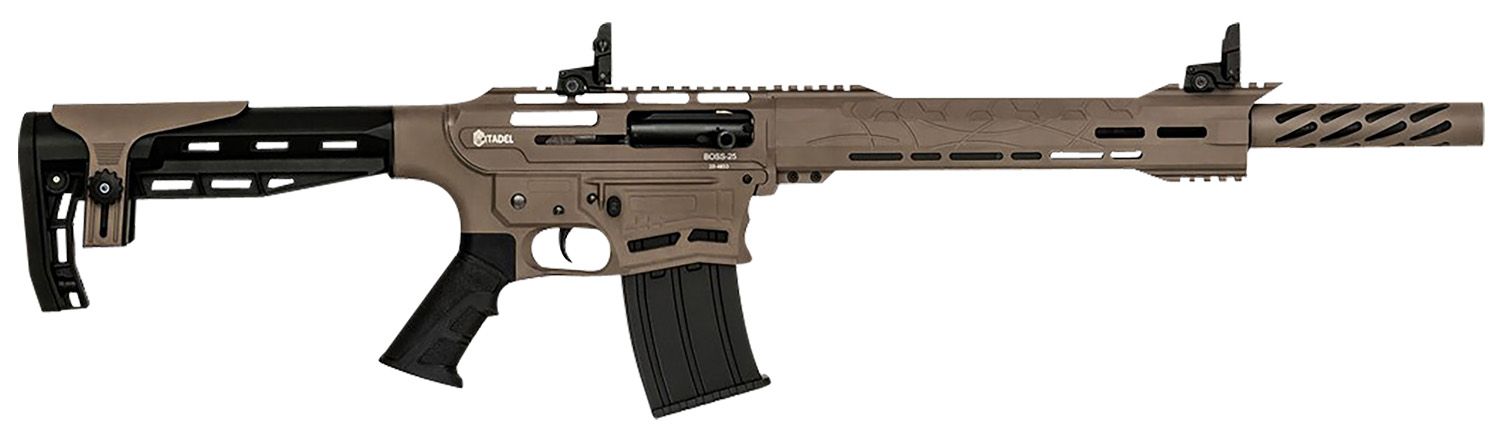 Howa Boss25 Semi-Auto Shotgun CBOSS2512FDE, 18.75", 3" Chmbr, Black Adj Cheek Riser Synthetic Stock, 5 Rds