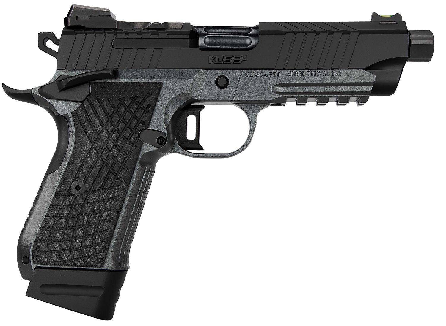 Kimber KDS9C TFS Optic Ready Pistol 3100021, 9mm Luger, 4.60in, nc 3100021 KDS9C TFS 9mm 15+1 18+1 4.60" KimPro Gray/Black Front and Rear Serrations Stainless Steel G-10 Grips, Gray Finish, 15 Rds