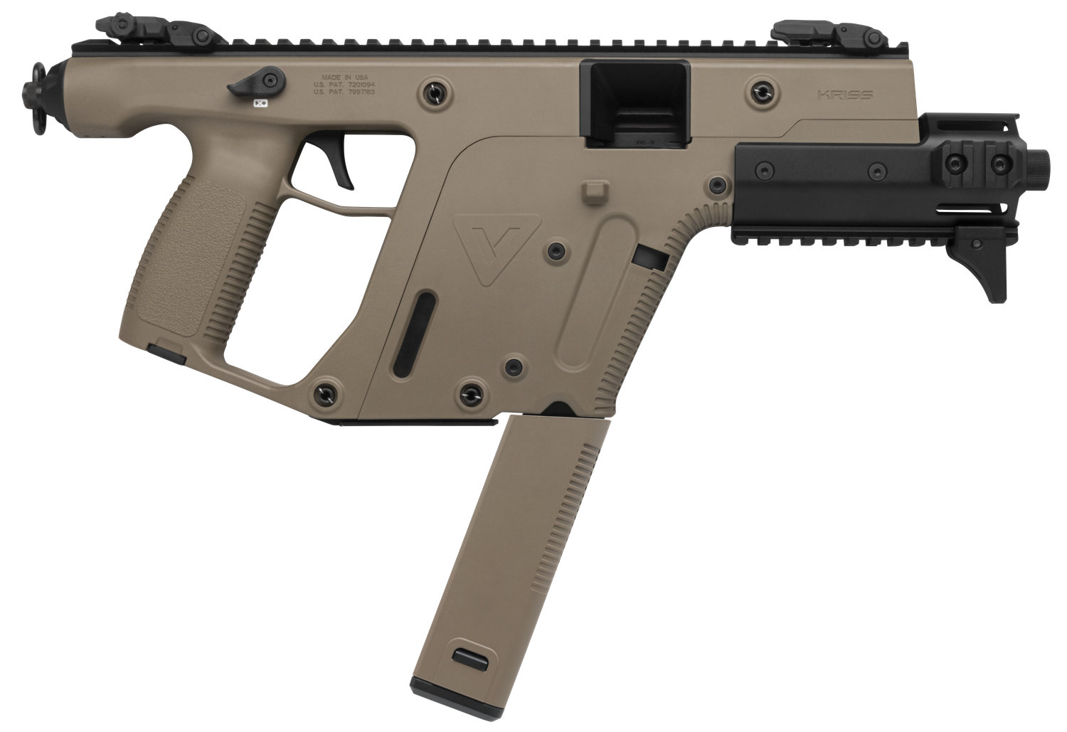 Kriss USA Vector SDP Enhanced Pistol KV90-PFD30, 9mm, 6.5in, Flat Dark Earth Polymer, 40 Rds