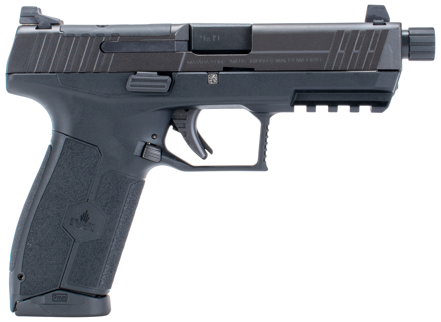 IWI MASADA Tactical Optic Ready Pistol M9ORP10T, 9mm Luger, 4.60in, Black w/Interchangeable Backstrap, Black Finish, 10 Rds