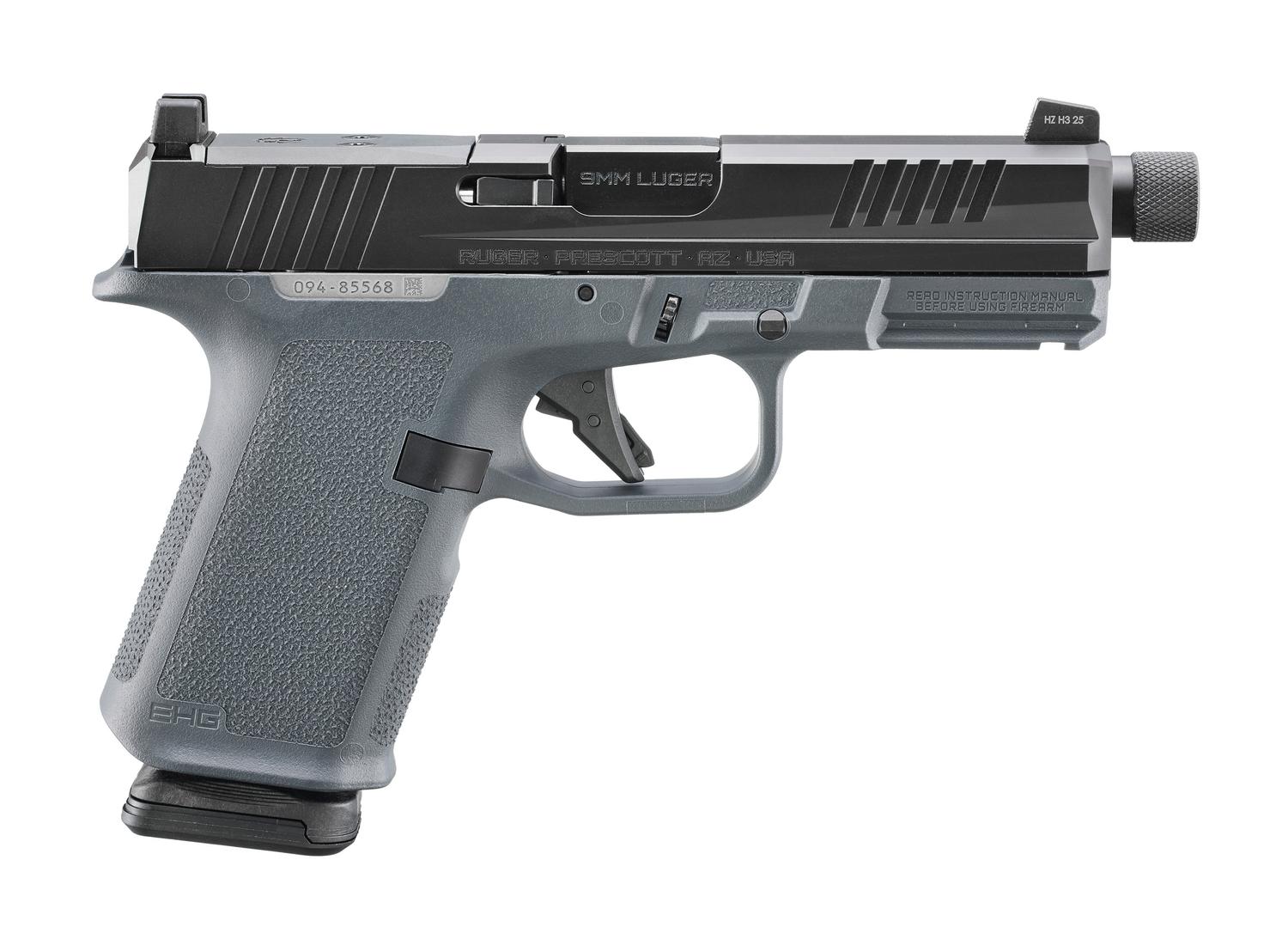 Ruger RXM Pistol 19412, 9mm, 4in, Stealth Gray Magpul EHG Grips, 15 Rds