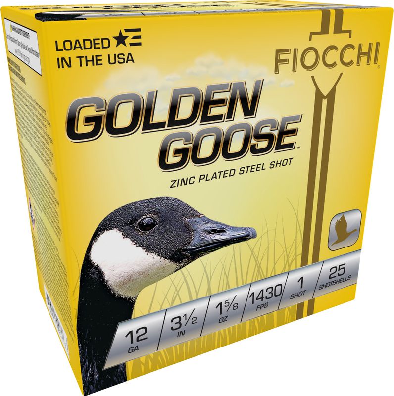 Fiocchi Premium Waterfowl Loads 1235GG1, 12 Gauge, 3-1/2", 1-5/8 oz, 1430 fps, #1 Steel Shot, 25 Rds/Bx