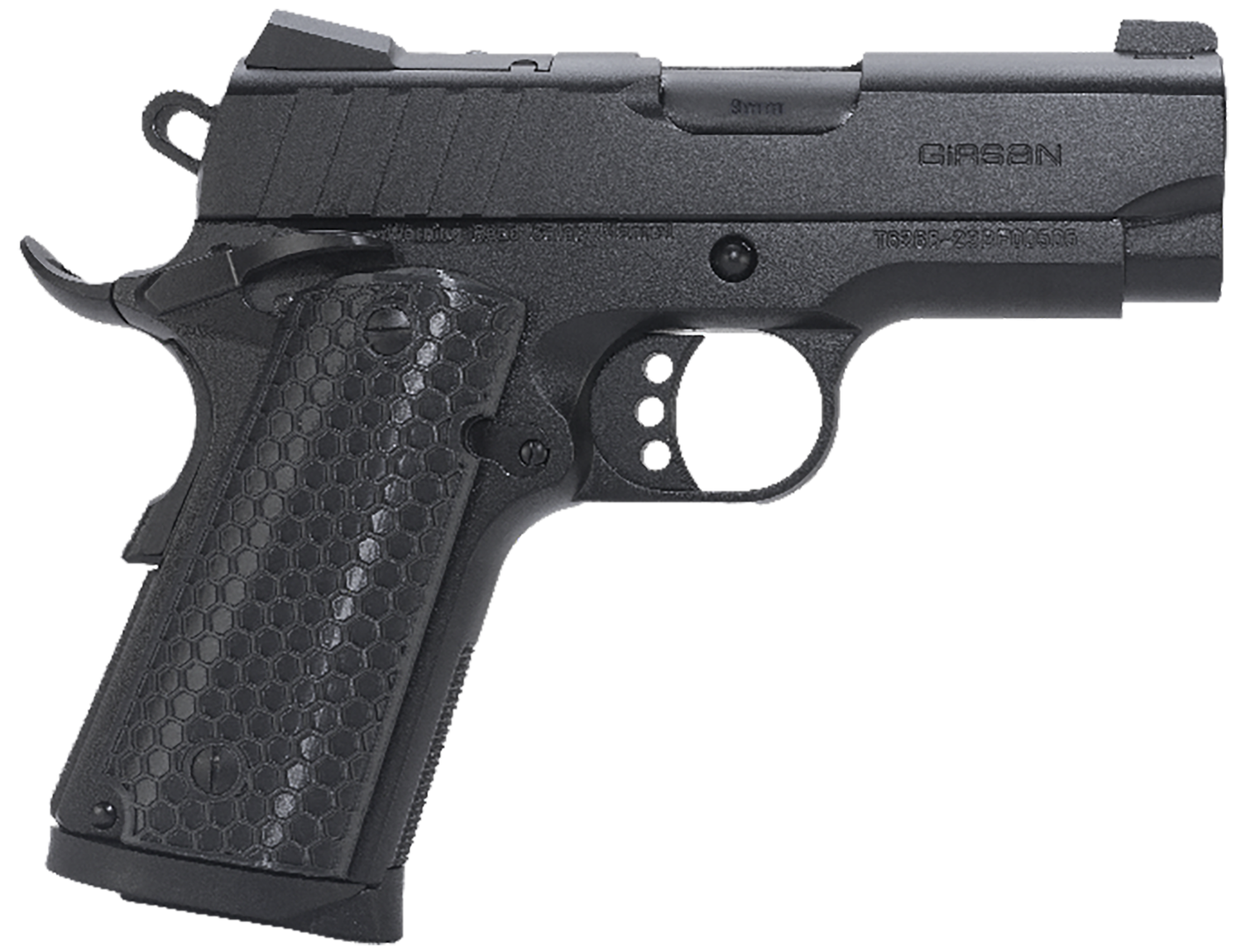 EAA MC1911 SC Influencer Optic Ready Pistol 391040, 9mm Luger, 3.40in, Gray Polymer Grips, Black Finish, 7 Rds