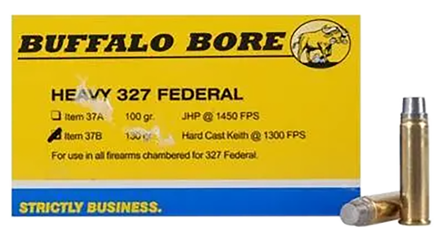 Buffalo Bore Rifle Ammunition 37B/20, 327 Federal Magnum, Hard Cast, 130 GR, 1300 fps, 20 Rd/Bx