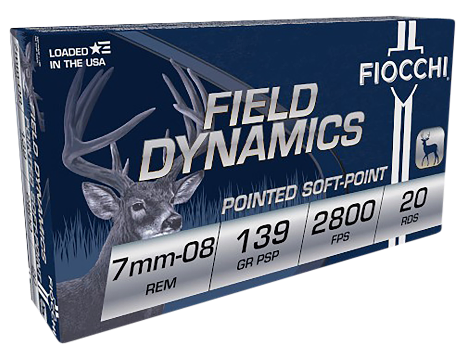 Fiocchi Extrema Hunting Rifle Ammunition 7MM08B, 7mm-08 Remington, Hornady Interlock BT, 139 GR, 2800 fps, 20 Rd/Bx