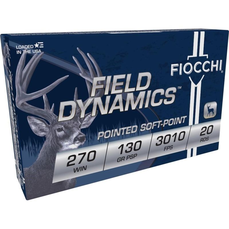 Fiocchi Shooting Dynamics Rifle Ammunition 270SPB, 270 Winchester, Pointed Soft Point (SP), 130 GR, 3060 fps, 20 Rd/bx