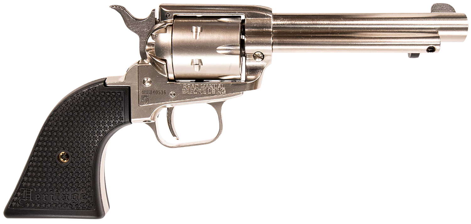 Heritage Rough Rider Revolver RR22NI4, 22 LR, 4.75", US Flag Polymer Grips, Black Nitride Finish, 6 Rds