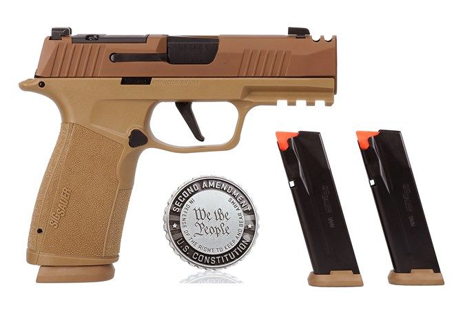 Sig Sauer P365 Macro 2A Sub-Compact Semi-Auto Pistol 365XCA-9-CXR3P-COMP-2A, 9mm, 3.1 in, FDE Finish, 17 Rds