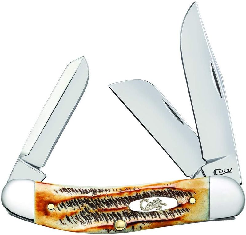 Case 6.5 BoneStag Sowbelly Clip/Sheepfoot/Spey Blade, 65313