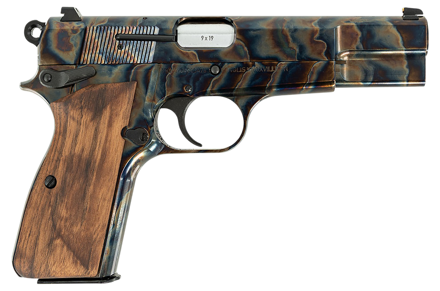 Tisas GP-35 GP-35 Pistol 12000010, 9mm Luger, 4.70in, Grade III Turkish Walnut Grips, Color Case Hardened Finish, 15 Rds