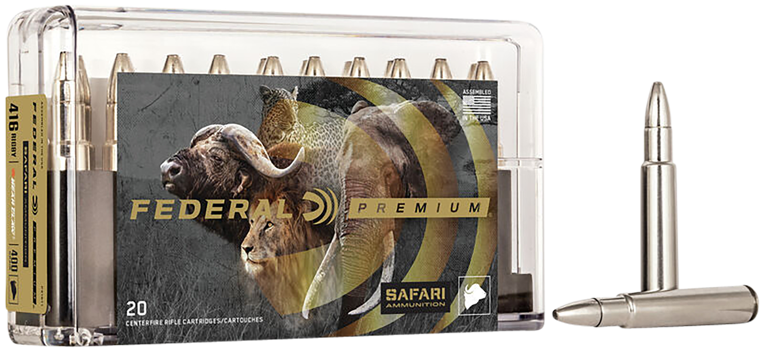 Federal Premium Cape-Shok Rifle Ammunition P416T1, 416 Rigby, Trophy Bonded Bear Claw, 400 GR, 2300 fps, 20 Rd/bx