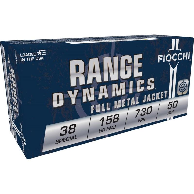 Fiocchi Shooting Dynamics Pistol Ammunition 38G, 38 Special, Full Metal Jacket (FMJ), 158 GR, 930 fps, 50 Rd/bx